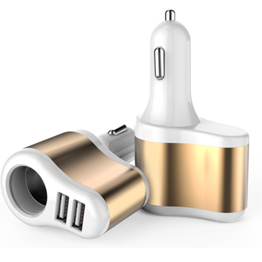 Double USB car charger with cigarette starter