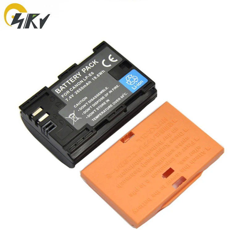 LP-E6 LP-E6N LPE6N LPE6 2650mAh Digital Camera Battery for Canon EOS 5D Mark II Mark III 6D 7D 60D 70D 80D DSLR EOS 5DS