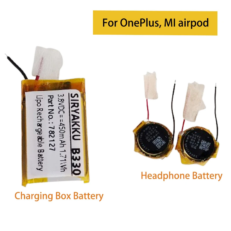 3.7V Replacement Round Li-po 1040 Battery For OnePlus MI airpod 55mAh Airpod Wireless Bluetooth Headset Batteries