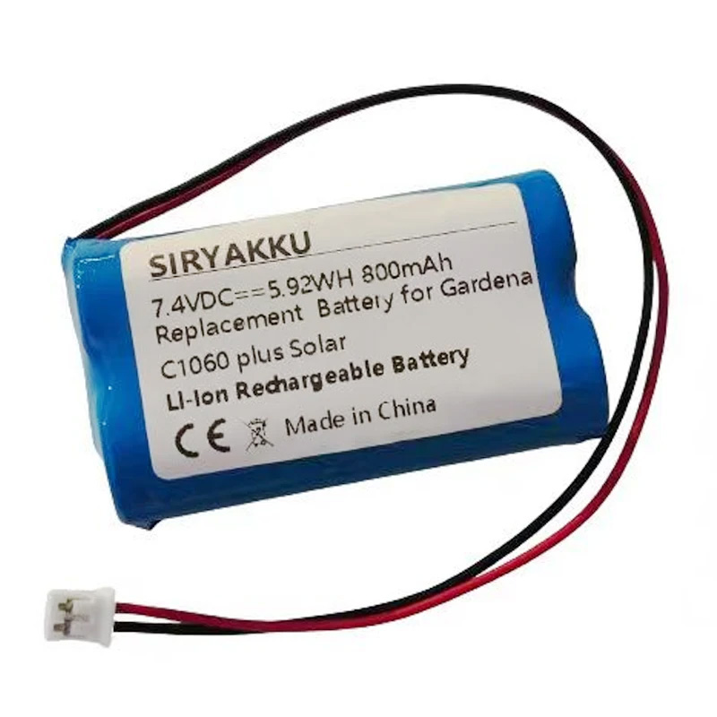 7.4V Replacement lithium ion Battery 800mAh For Gardena C1060 plus Solar 01866-00.600.02 Gardening Tools