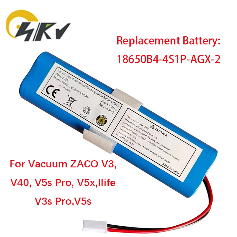 18650B4-4S1P-AGX-2 Battery 14.8V 2800mAh for ILIFE V50 V55 V3s Pro, for ZACO V3 V5s Pro V5x, for Gutrend joy 95 Vacuum Cleaner