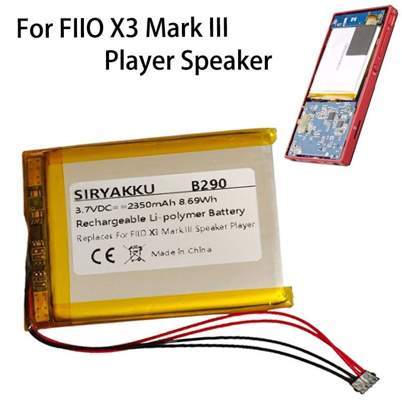 New 3.7V Rechargeable Battery For FIIO X3 Mark III Player Speaker Li-Polymer Replacement Battery